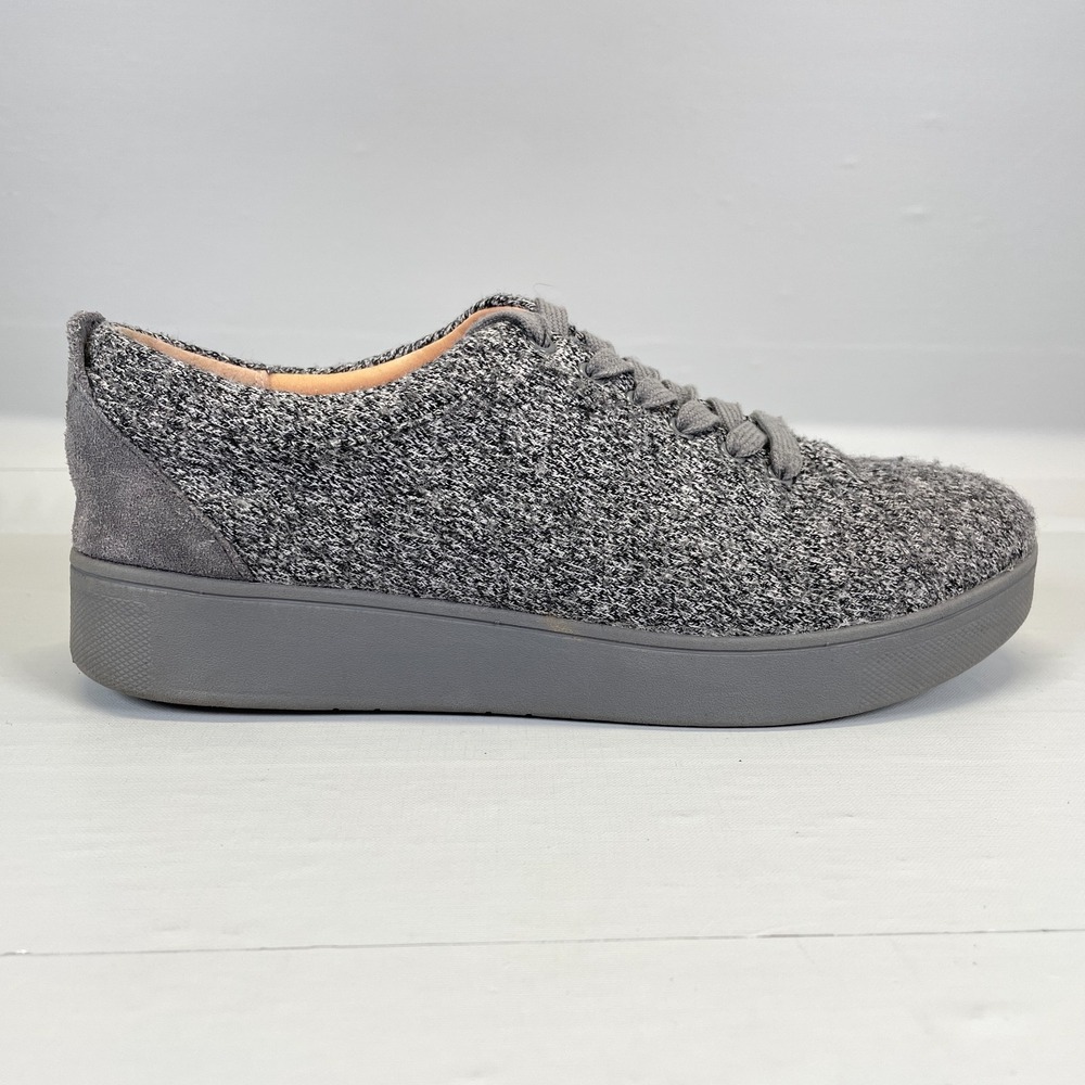 FitFlop Rally Shoes Womens Size 8.5 Gray Merino Wool Casual Walking Sneakers